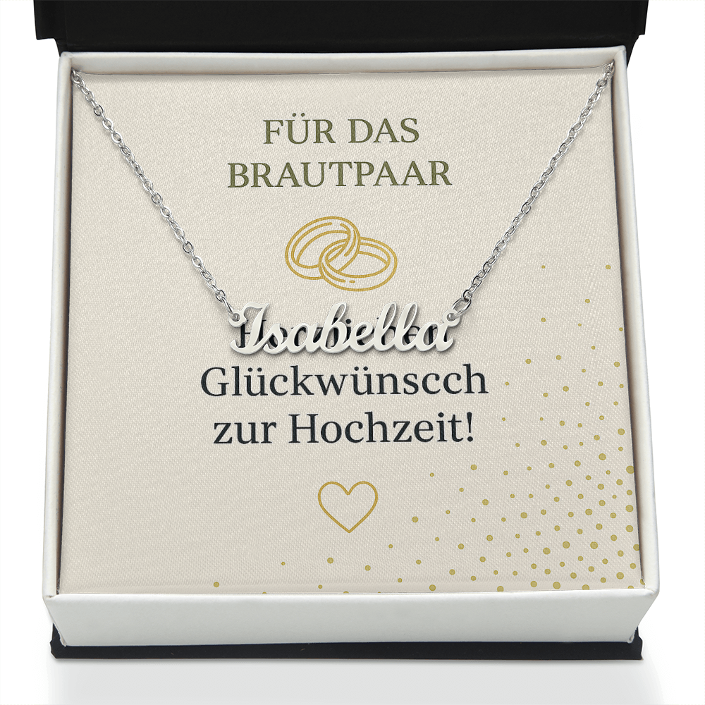Namenskette inkl. Karte Hochzeit- Variante 1