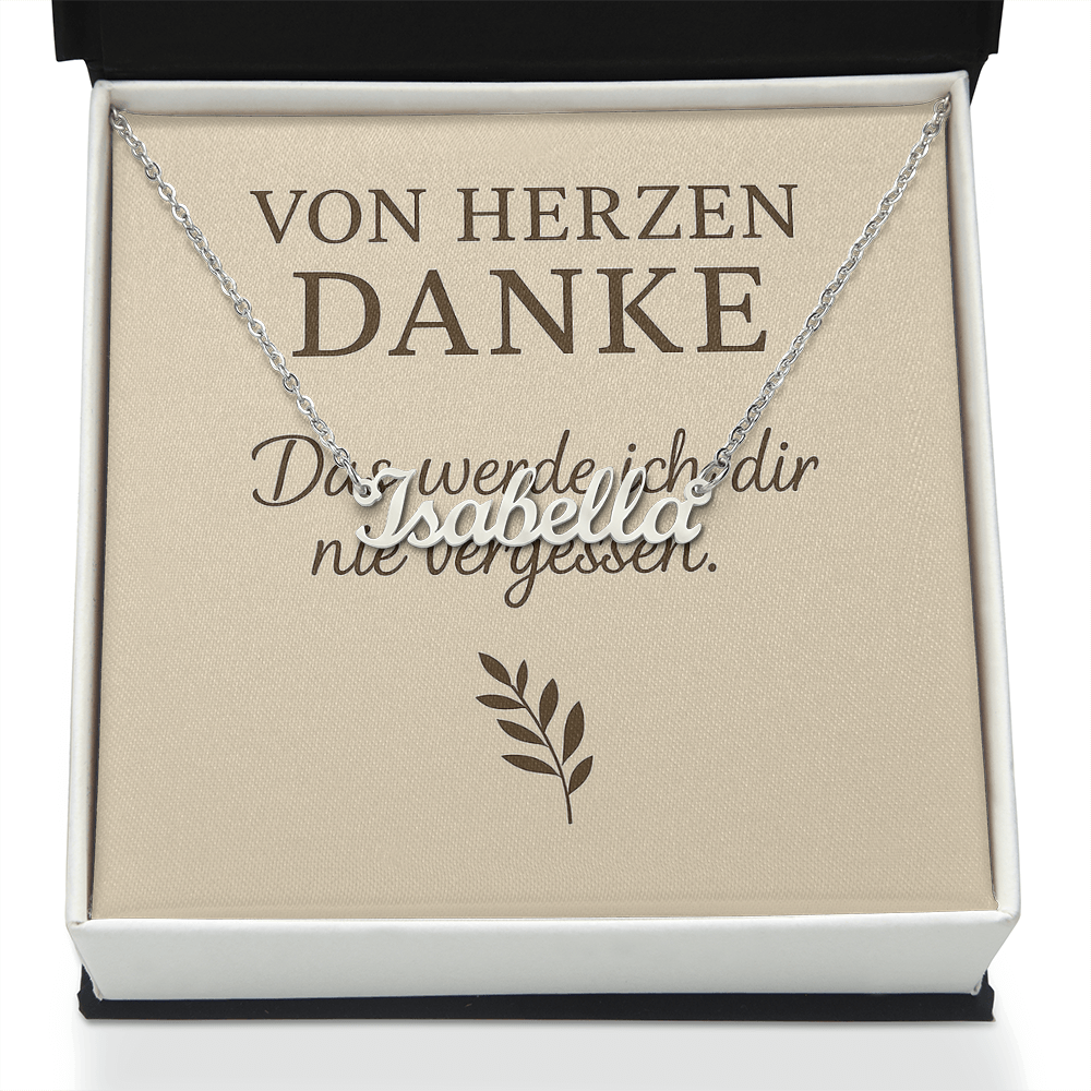 Namenskette inkl. Dankeskarte - Variante 2