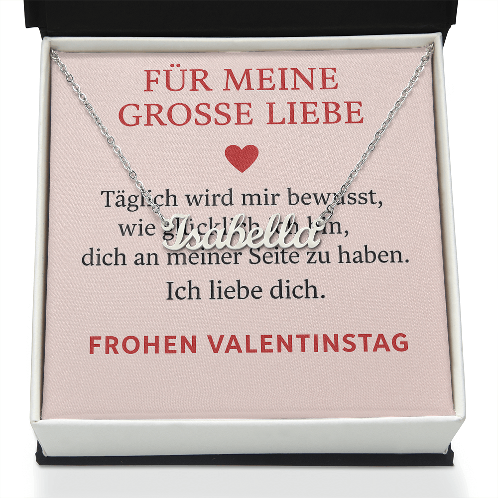 Namenskette inkl. Karte Valentinstag - Variante 4