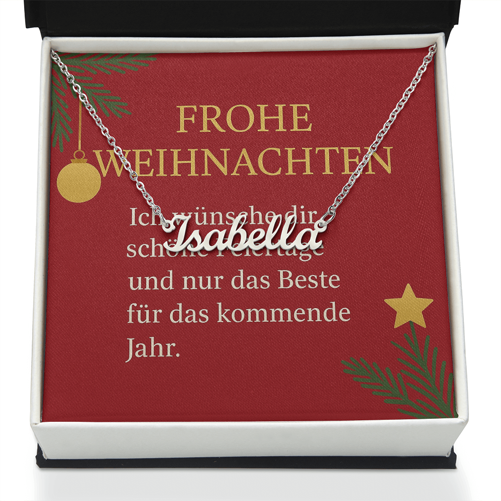 Namenskette inkl. Karte "Weihnachten" - Variante 7