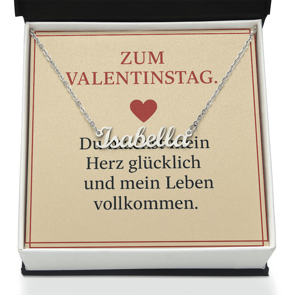 Namenskette inkl. Karte Valentinstag - Variante 1