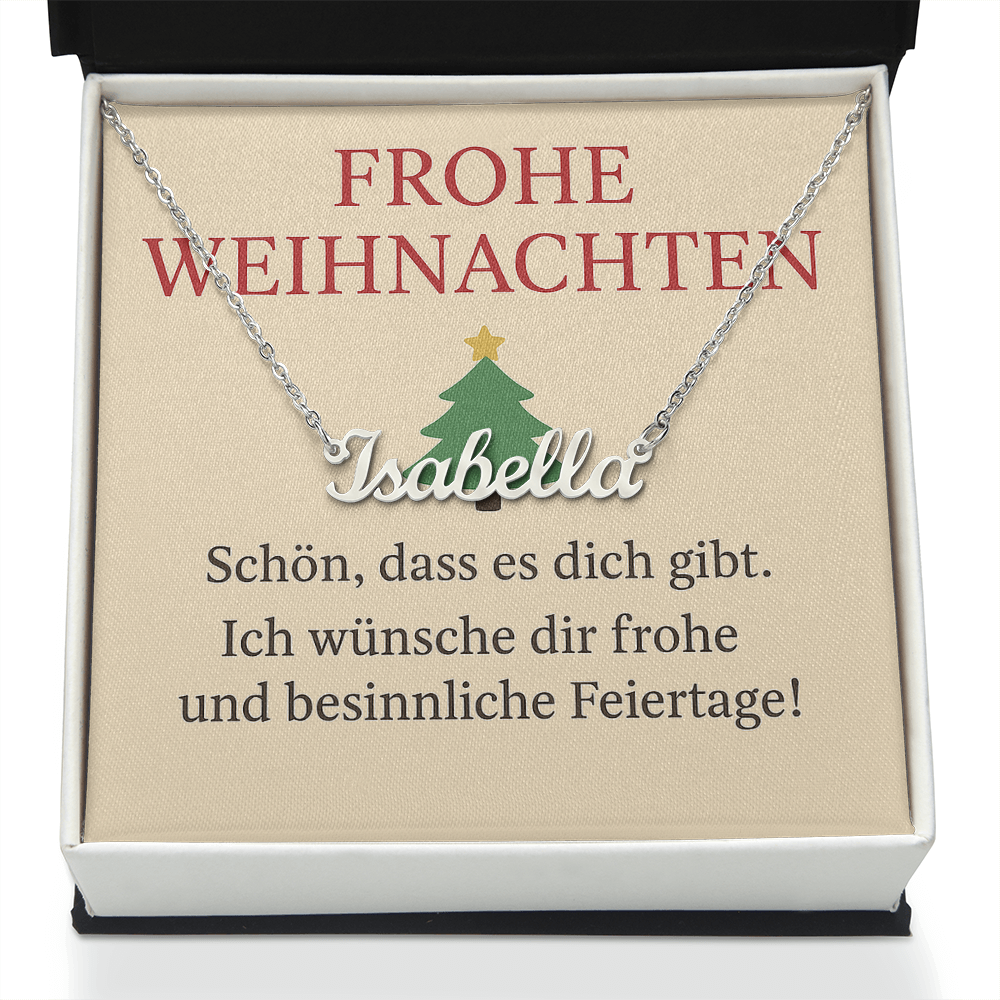 Namenskette inkl. Karte "Weihnachten" - Variante 6