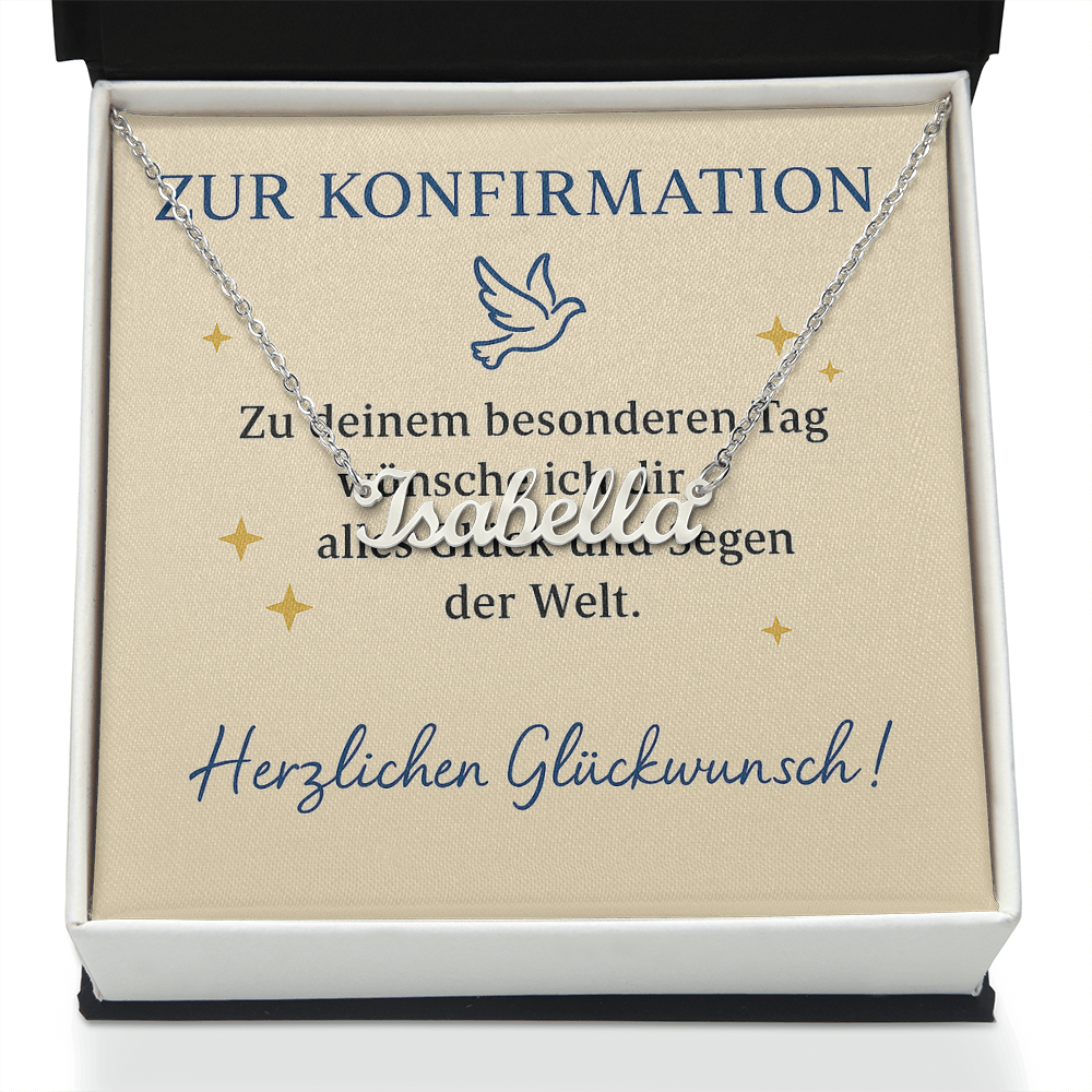 Namenskette inkl. Karte Konfirmation - Variante 1