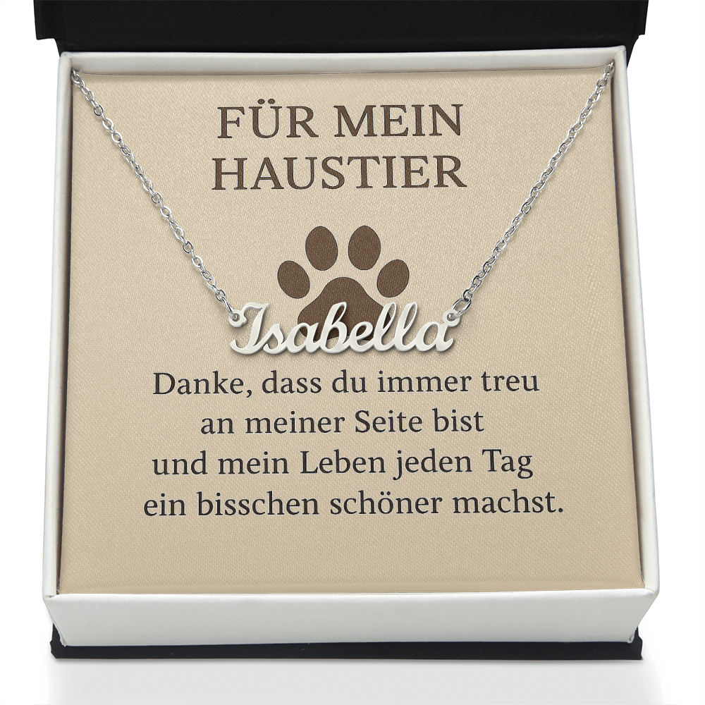 Namenskette inkl. Karte Haustier - Variante 2