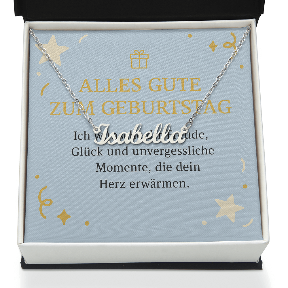 Namenskette inkl. Karte Geburtstag - Variante 3