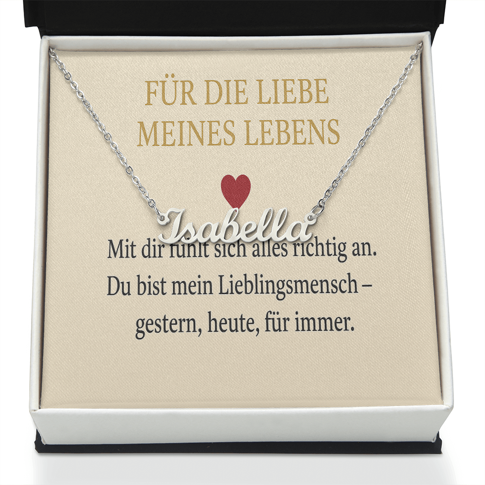Namenskette inkl. Karte Liebe - Variante 1