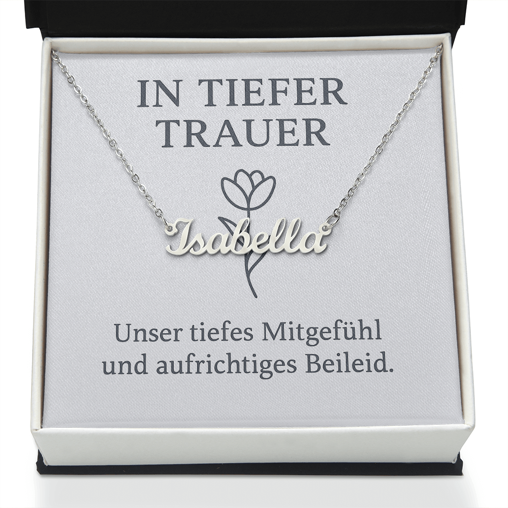 Namenskette inkl. Karte Trauer - Variante 1