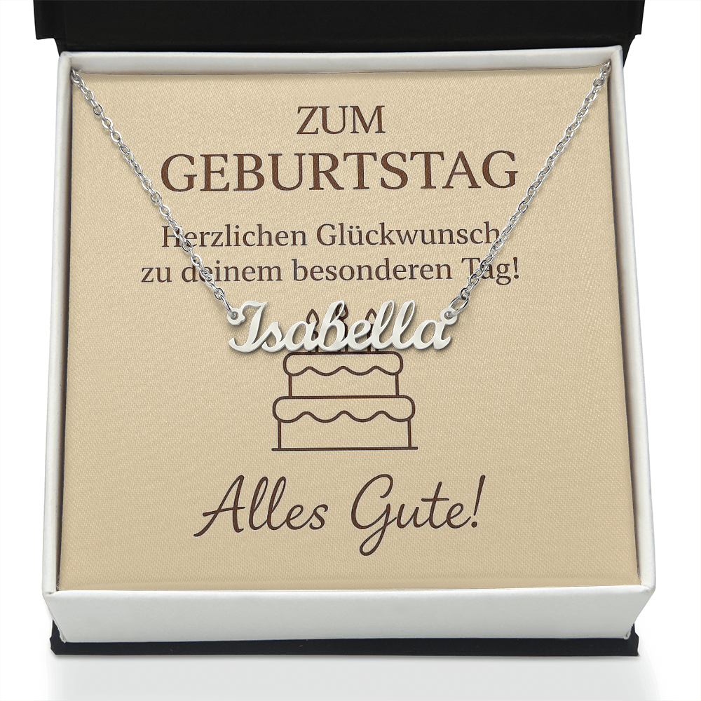 Namenskette inkl. Karte Geburtstag - Variante 4