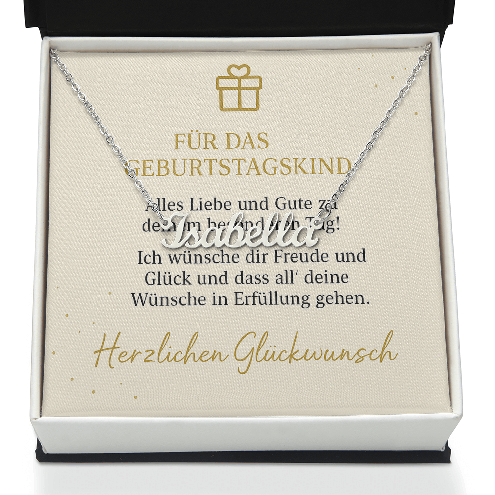 Namenskette inkl. Karte Geburtstag - Variante 1