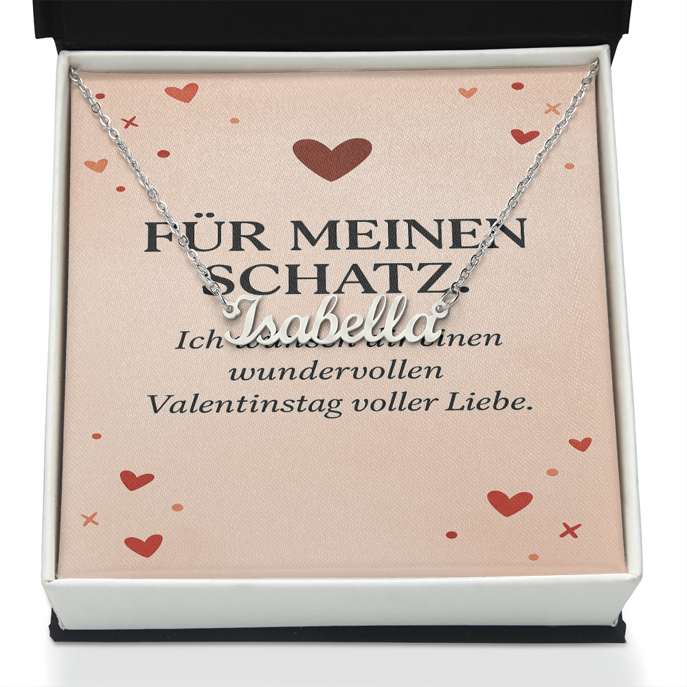 Namenskette inkl. Karte Valentinstag - Variante 2