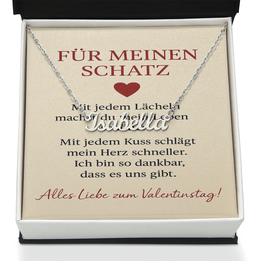 Namenskette inkl. Karte Valentinstag - Variante 5