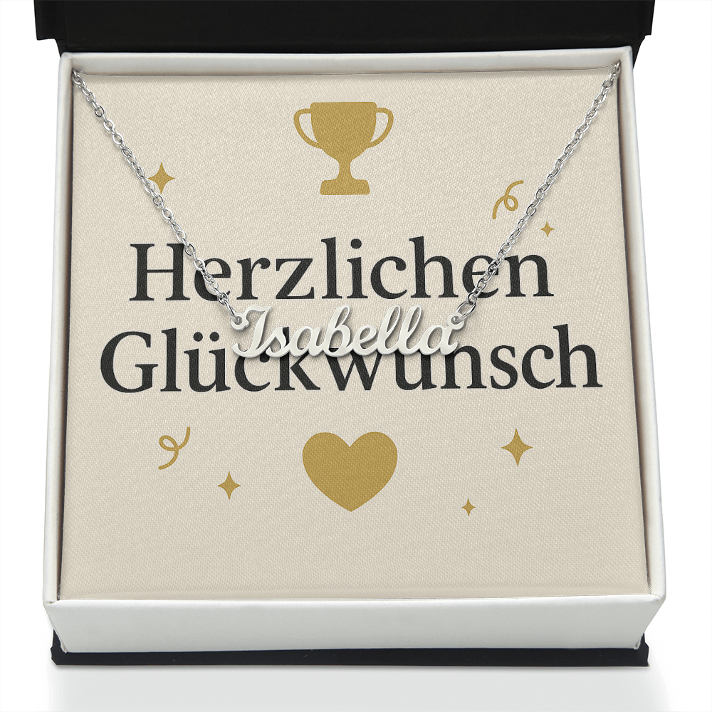 Namenskette inkl. Karte Glückwunsch - Variante 1