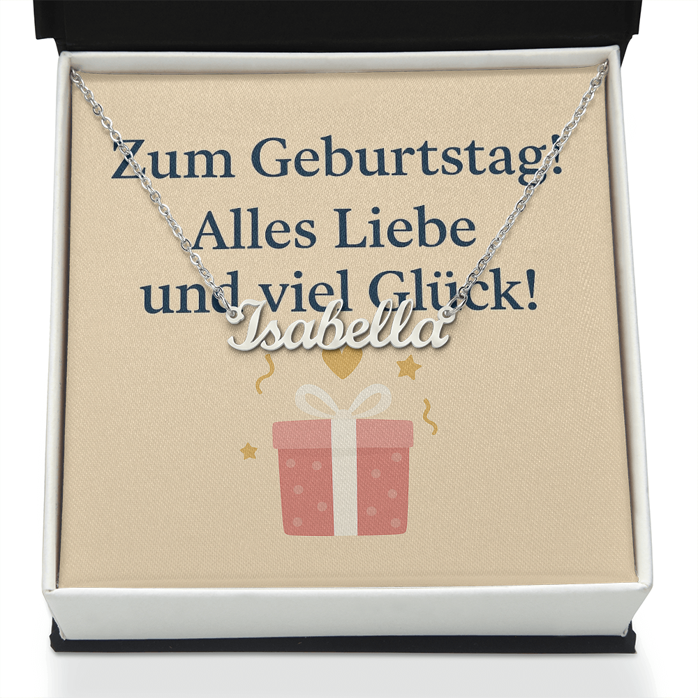 Namenskette inkl. Karte Geburtstag - Variante 5