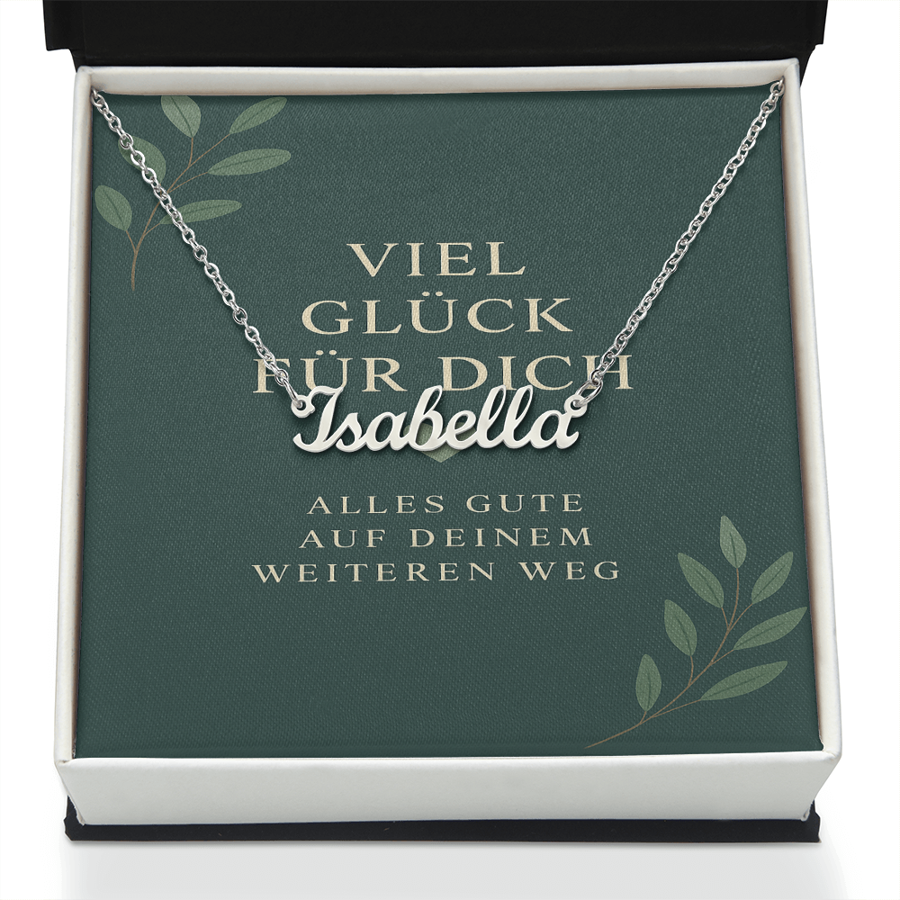 Namenskette inkl. Karte "Viel Glück" - Variante 1