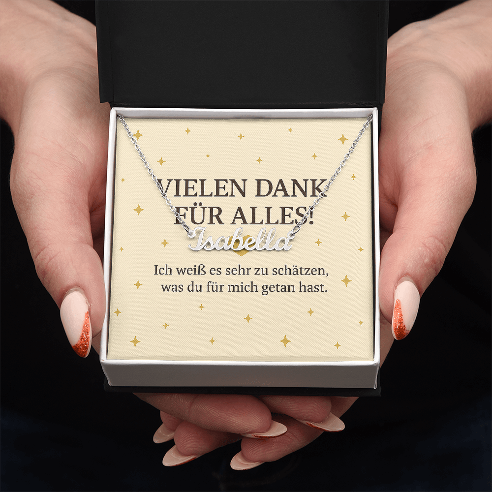 Namenskette inkl. Dankeskarte - Variante 1