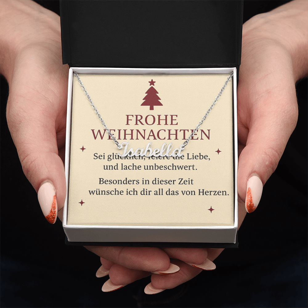 Namenskette inkl. Karte "Weihnachten" - Variante 4