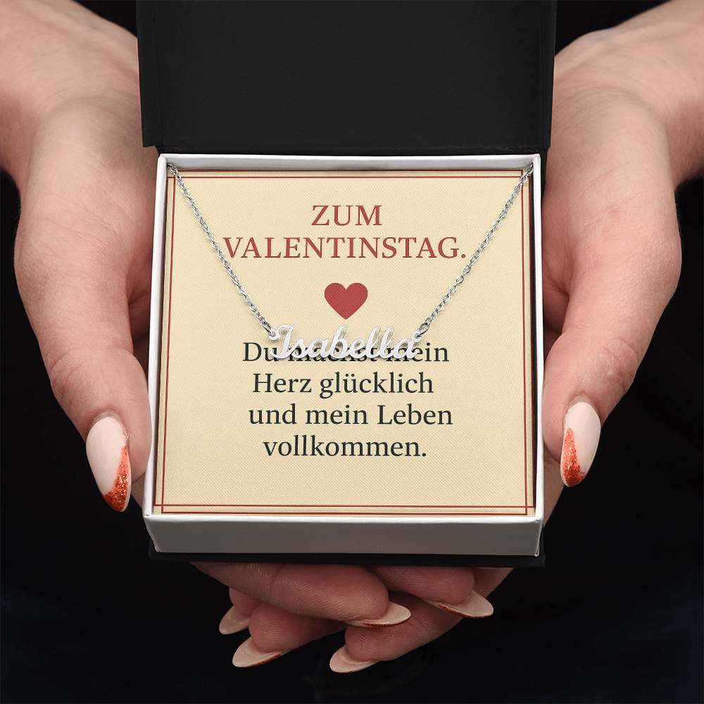 Namenskette inkl. Karte Valentinstag - Variante 1