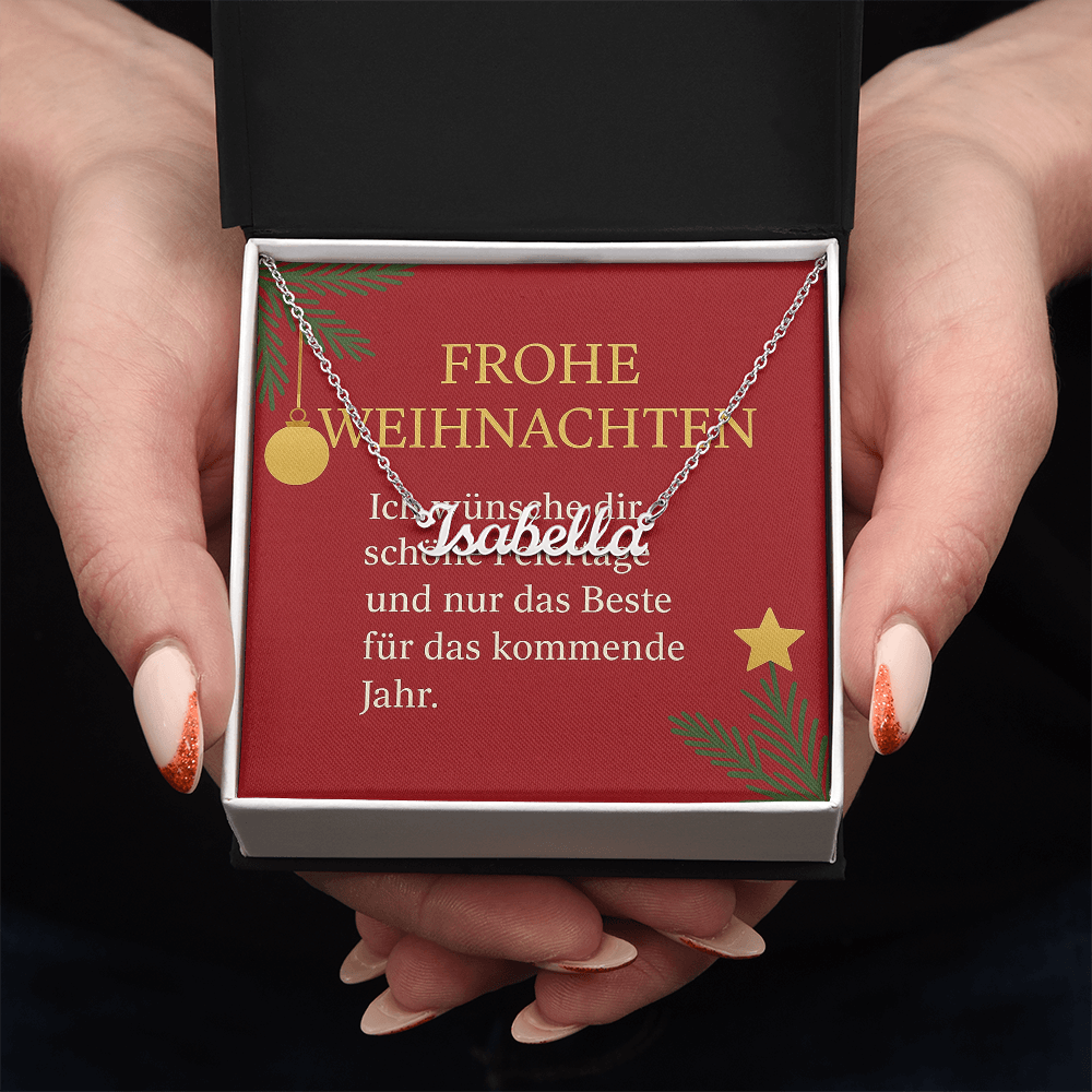 Namenskette inkl. Karte "Weihnachten" - Variante 7