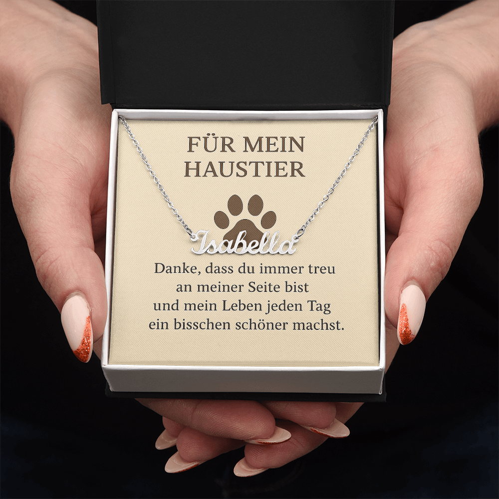 Namenskette inkl. Karte Haustier - Variante 2