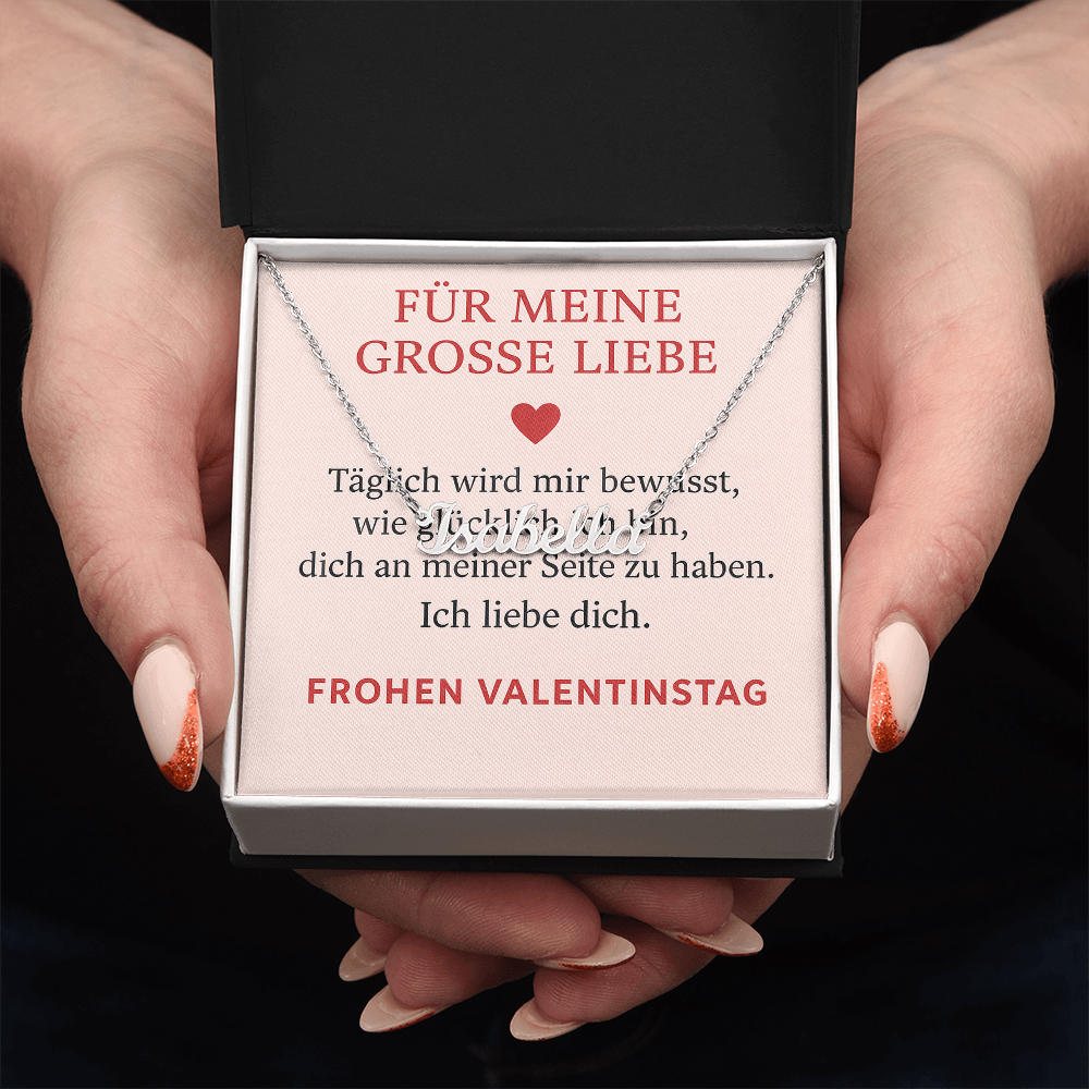 Namenskette inkl. Karte Valentinstag - Variante 4