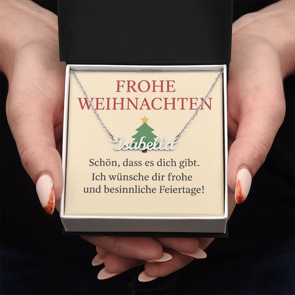 Namenskette inkl. Karte "Weihnachten" - Variante 6