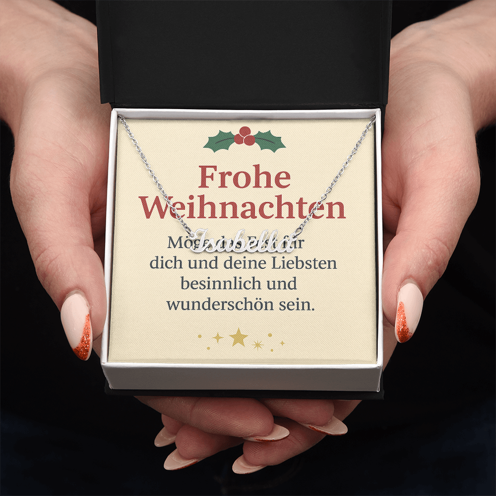Namenskette inkl. Karte "Weihnachten" - Variante 2