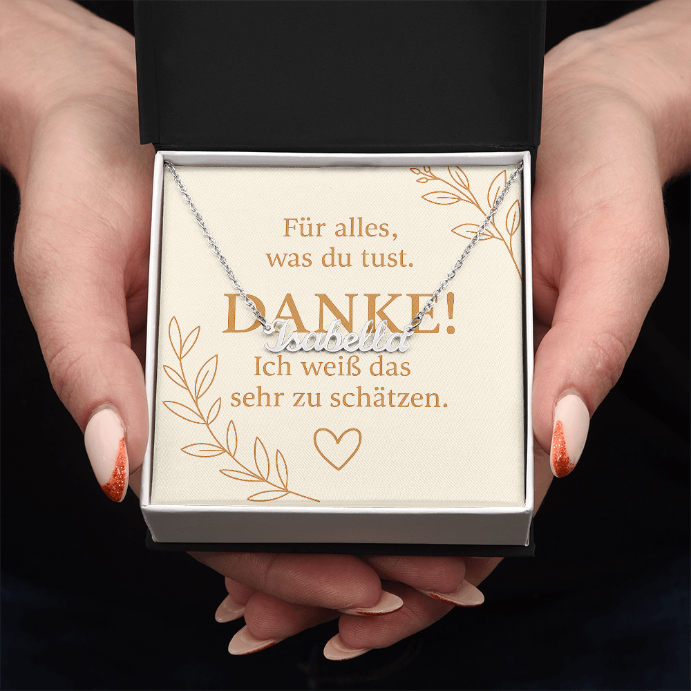 Namenskette inkl. Dankeskarte - Variante 3