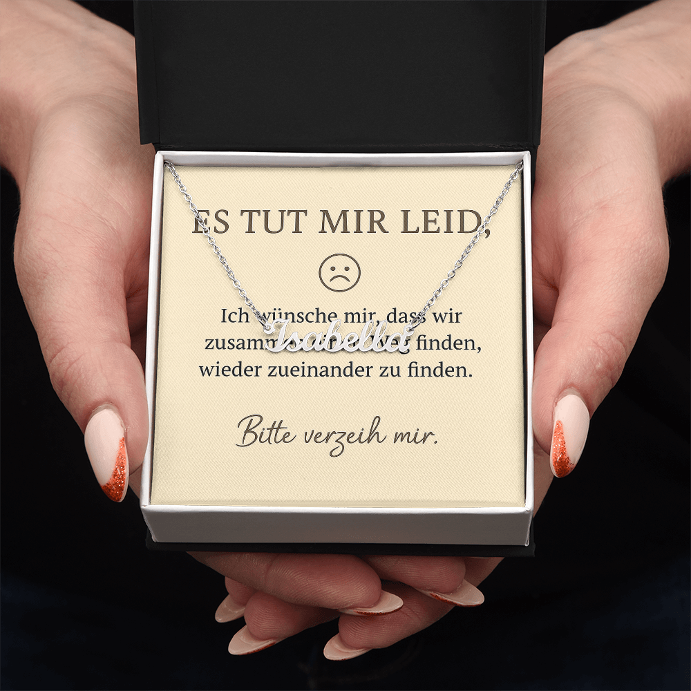 Namenskette inkl. Karte Entschuldigung - Variante 2