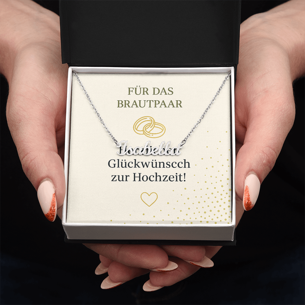 Namenskette inkl. Karte Hochzeit- Variante 1