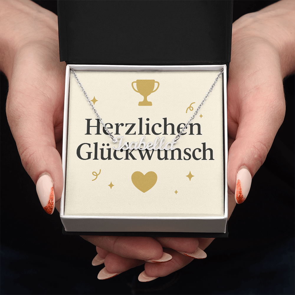 Namenskette inkl. Karte Glückwunsch - Variante 1