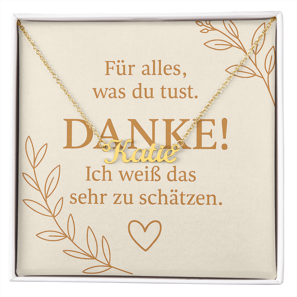 Namenskette inkl. Dankeskarte - Variante 3