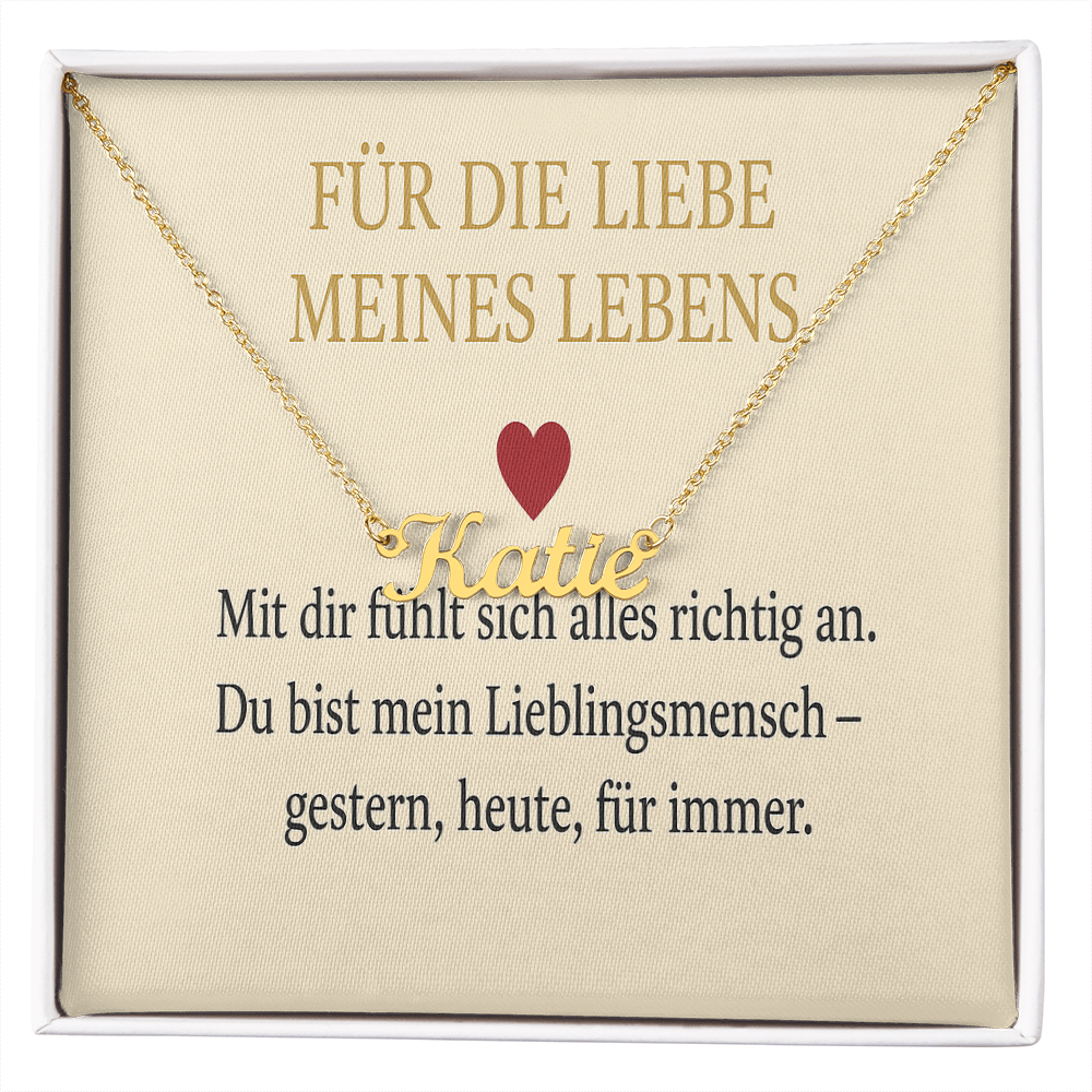 Namenskette inkl. Karte Liebe - Variante 1