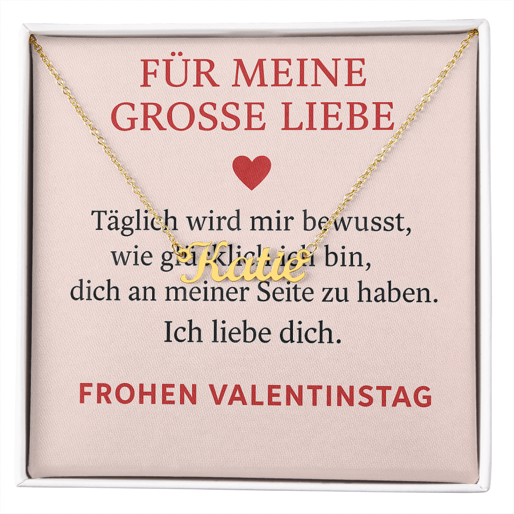 Namenskette inkl. Karte Valentinstag - Variante 4