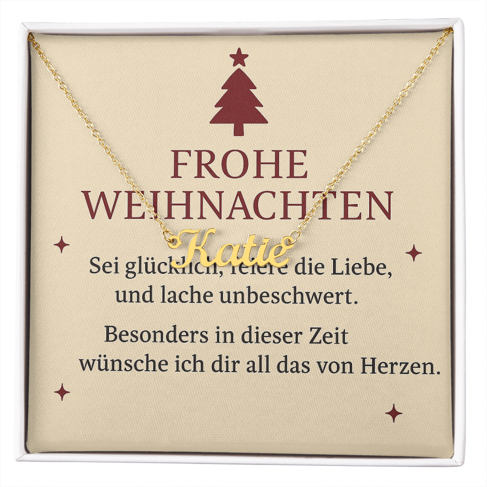 Namenskette inkl. Karte "Weihnachten" - Variante 4