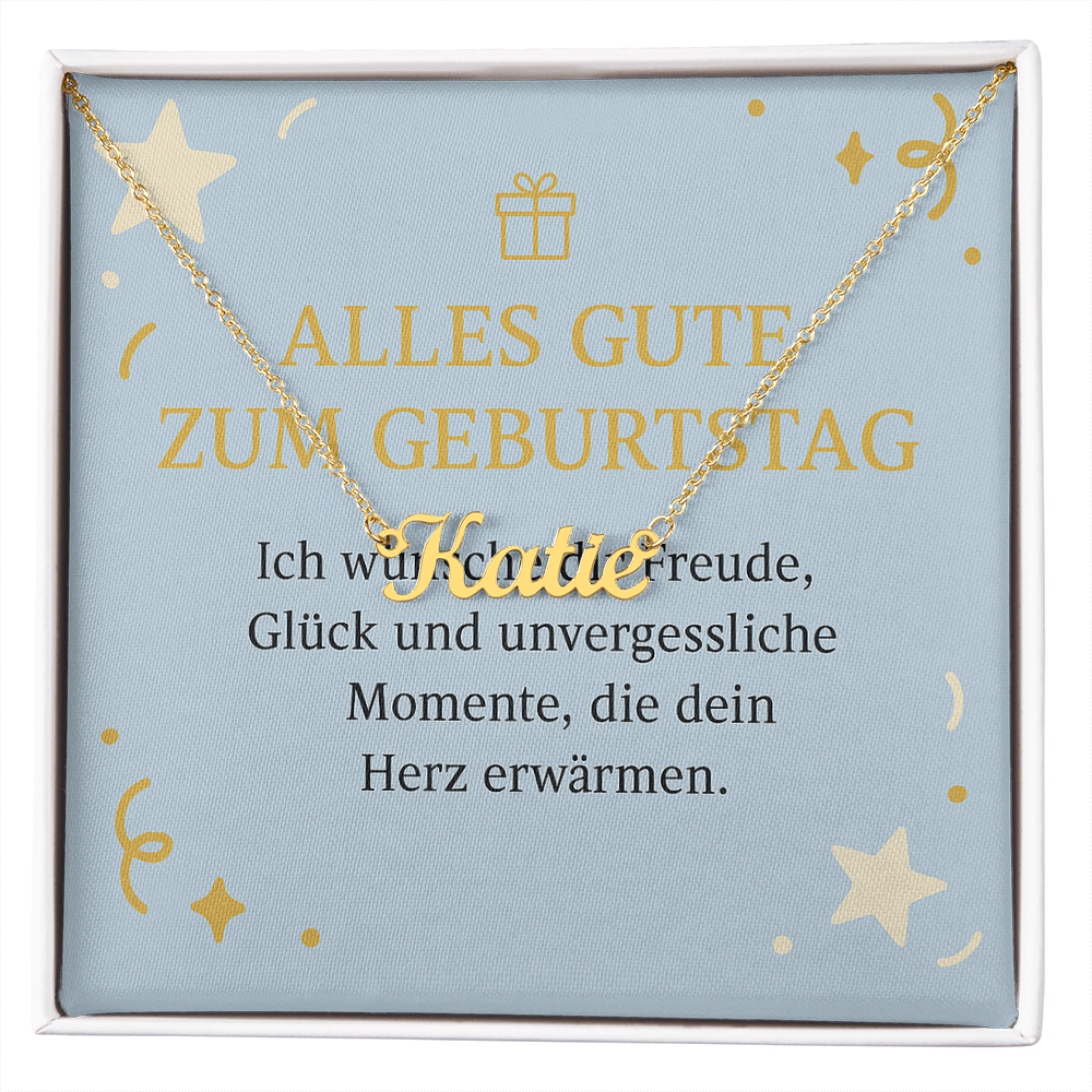 Namenskette inkl. Karte Geburtstag - Variante 3