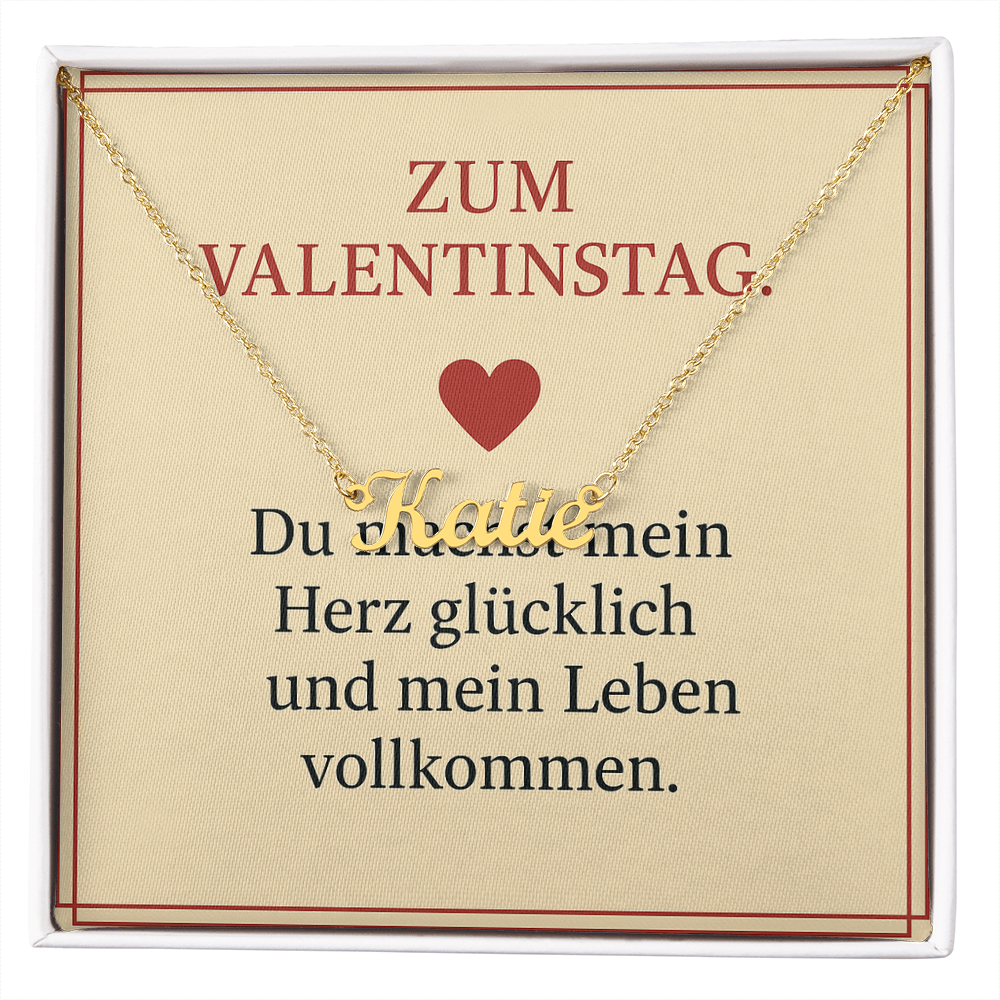 Namenskette inkl. Karte Valentinstag - Variante 1