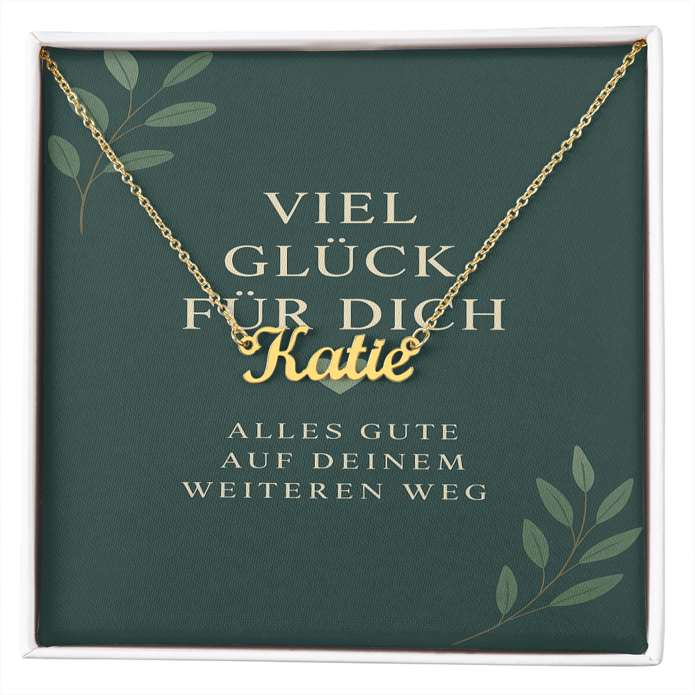 Namenskette inkl. Karte "Viel Glück" - Variante 1