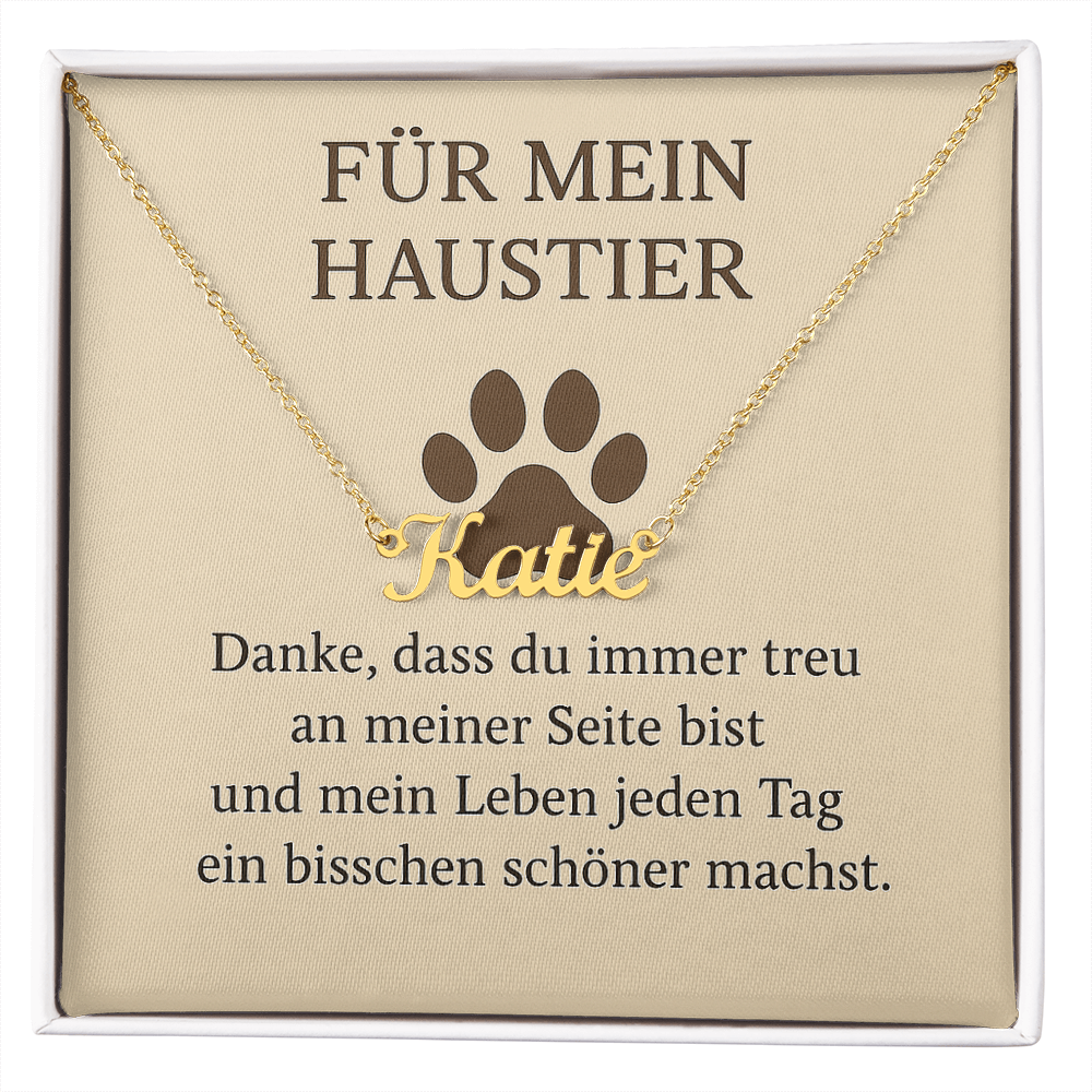 Namenskette inkl. Karte Haustier - Variante 2