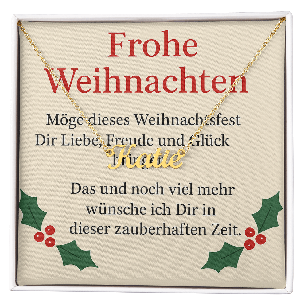 Namenskette inkl. Karte "Weihnachten" - Variante 5