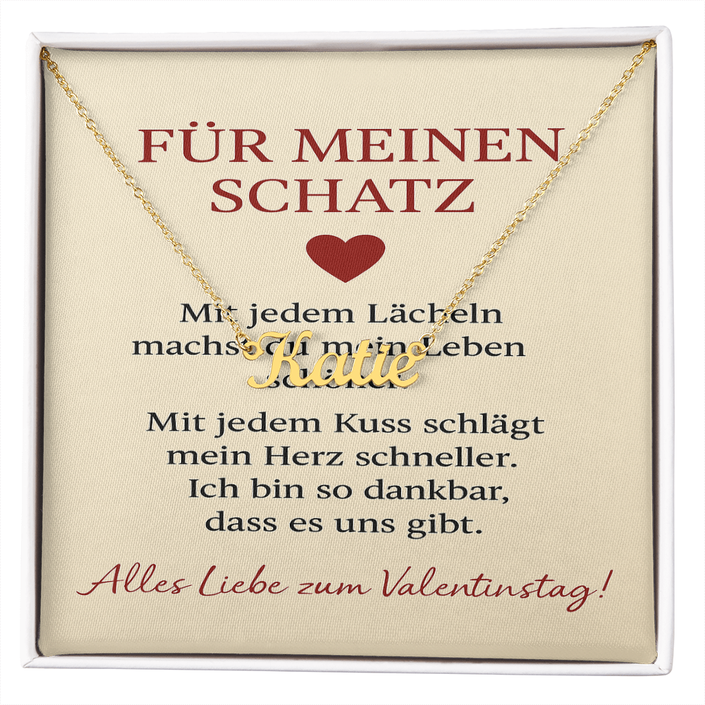 Namenskette inkl. Karte Valentinstag - Variante 5