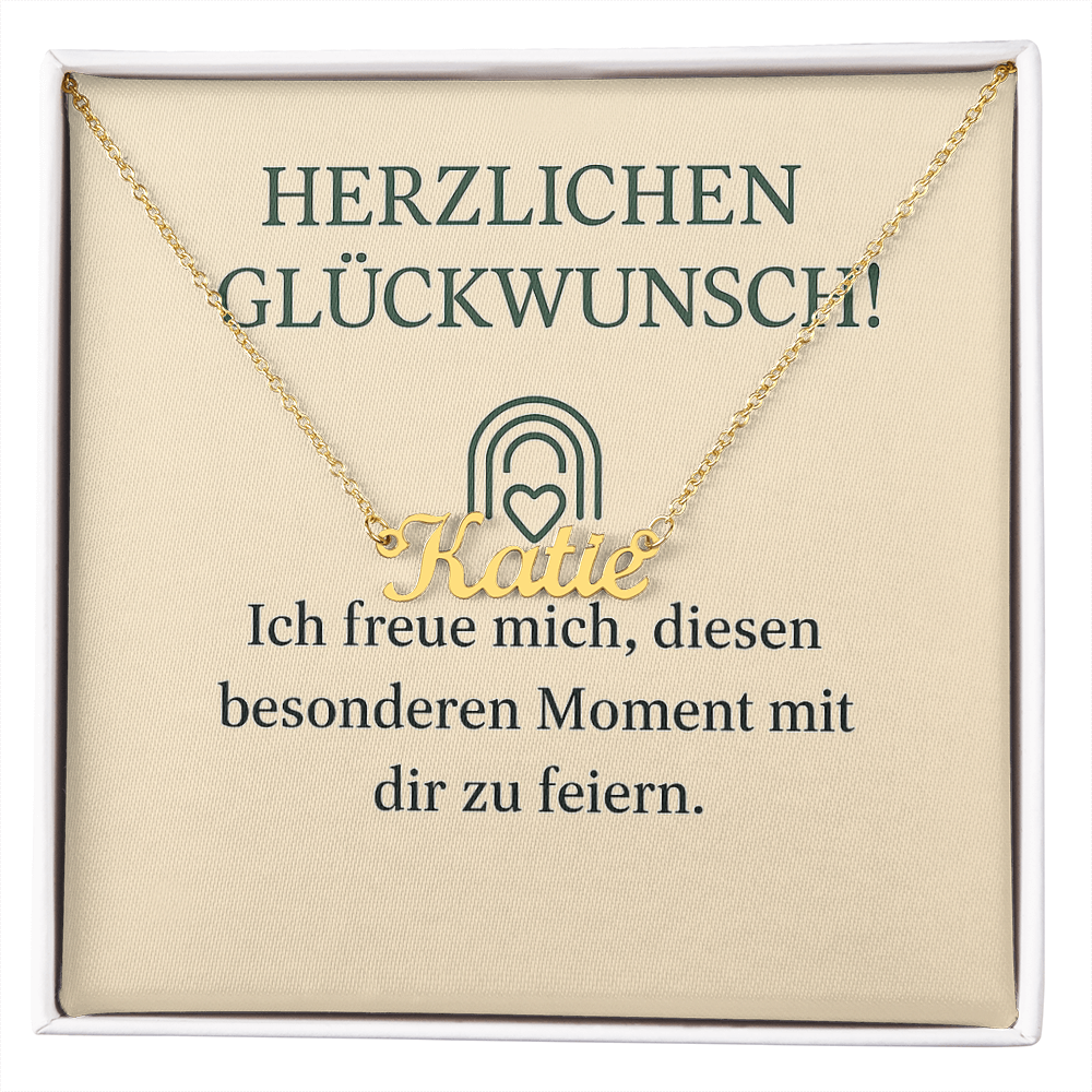 Namenskette inkl. Karte Glückwunsch - Variante 2