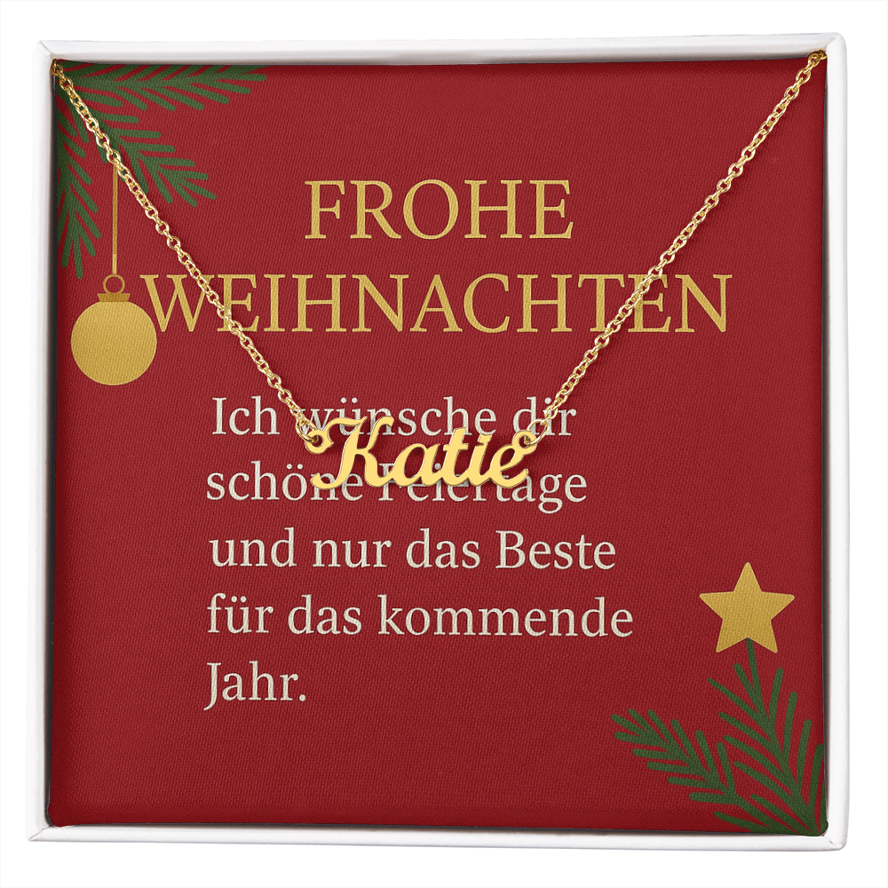 Namenskette inkl. Karte "Weihnachten" - Variante 7