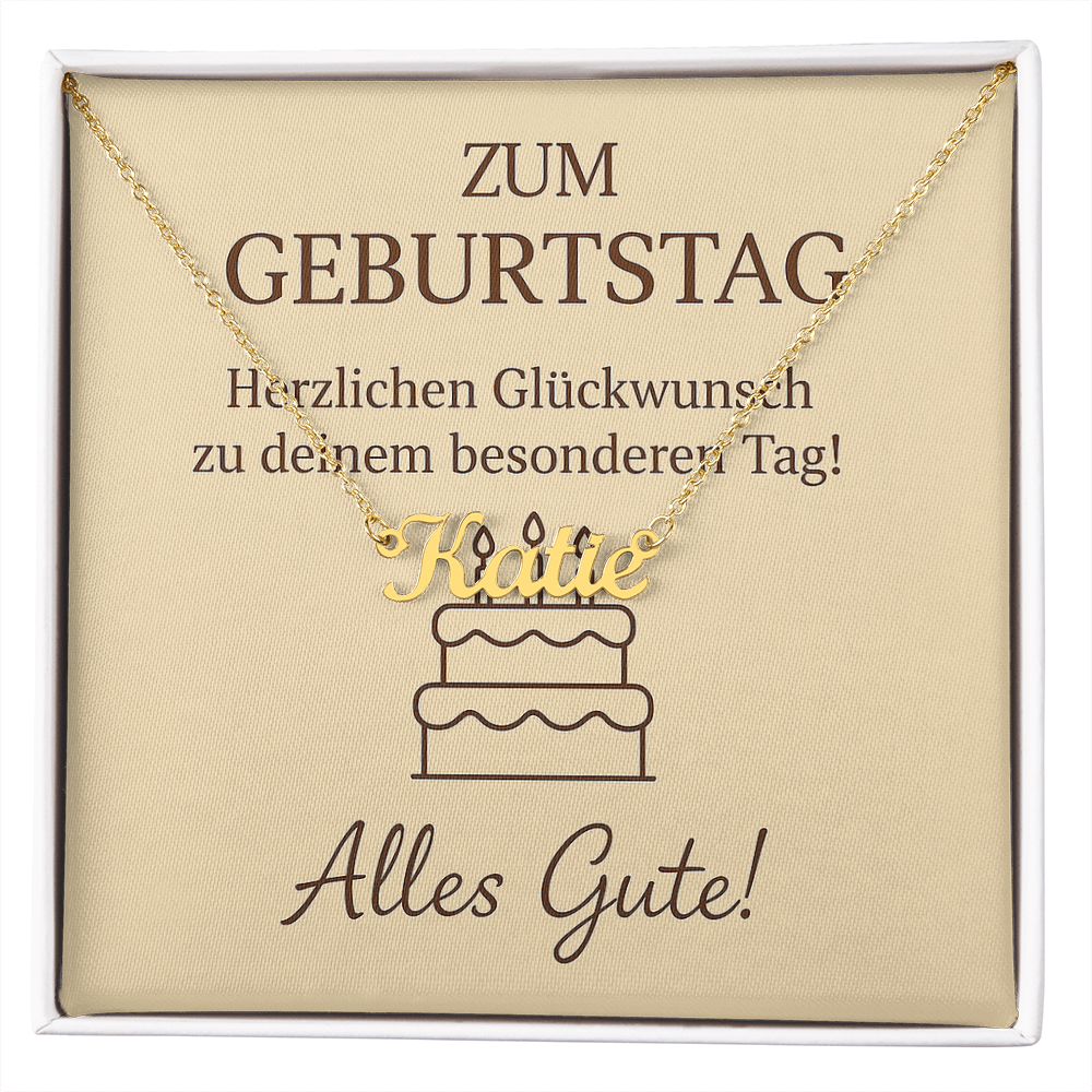 Namenskette inkl. Karte Geburtstag - Variante 4
