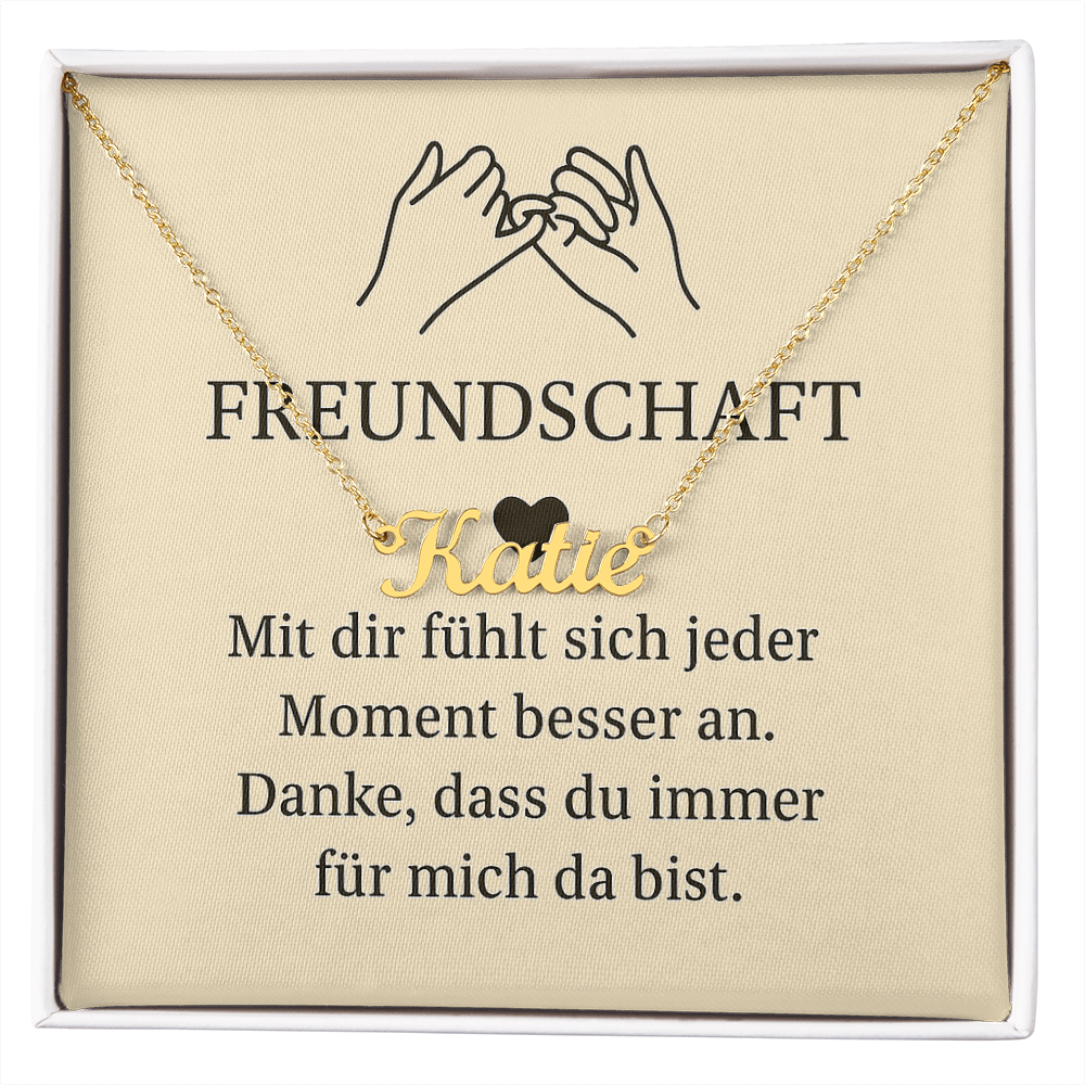 Namenskette inkl. Karte - Freundschaft