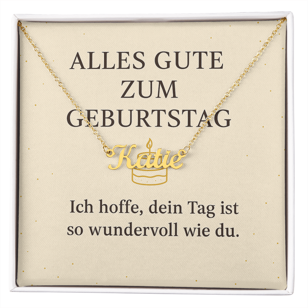 Namenskette inkl. Karte Geburtstag - Variante 2