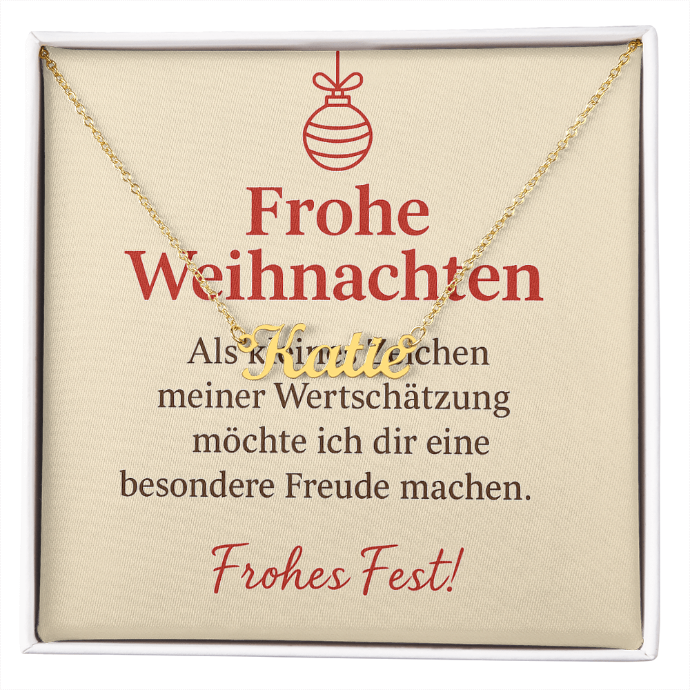 Namenskette inkl. Karte "Weihnachten" - Variante 3