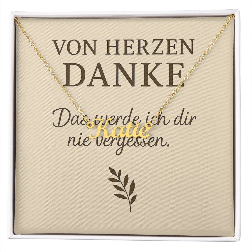 Namenskette inkl. Dankeskarte - Variante 2