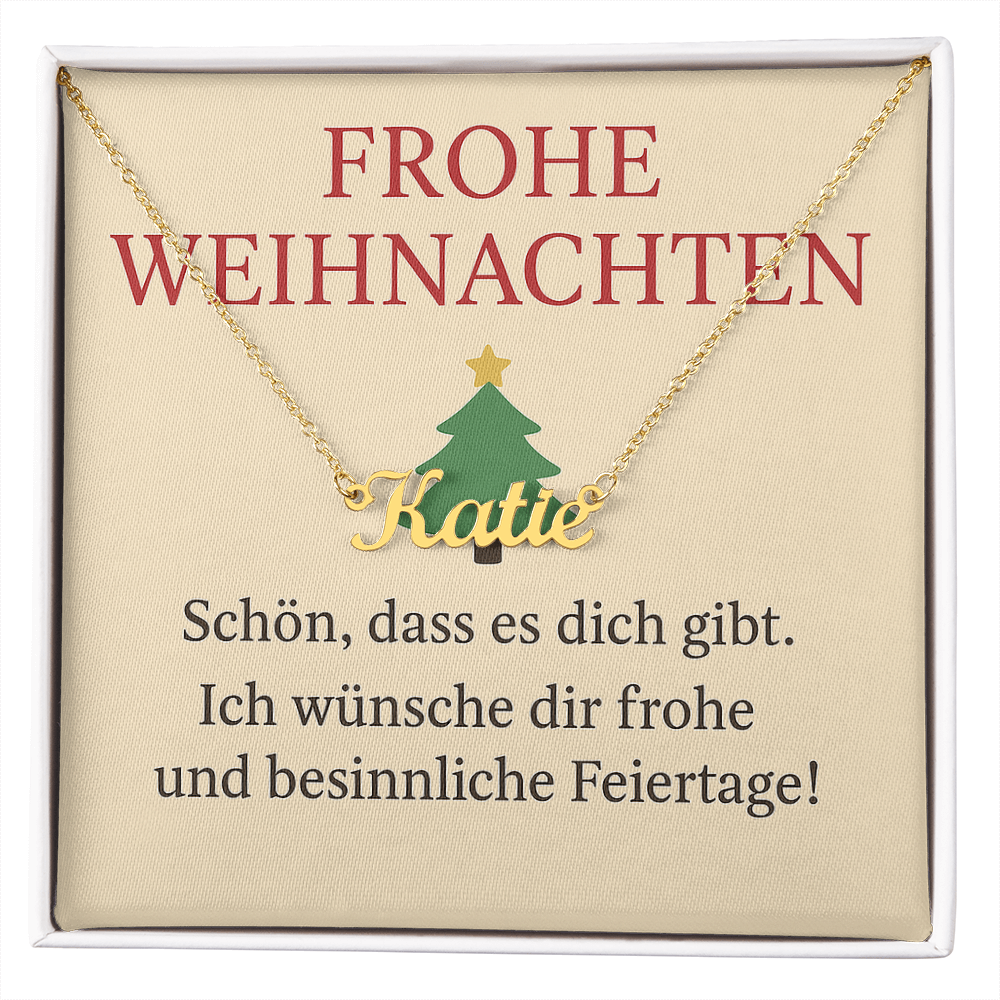 Namenskette inkl. Karte "Weihnachten" - Variante 6