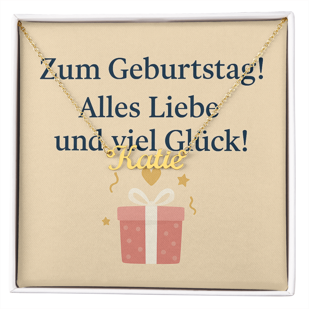 Namenskette inkl. Karte Geburtstag - Variante 5