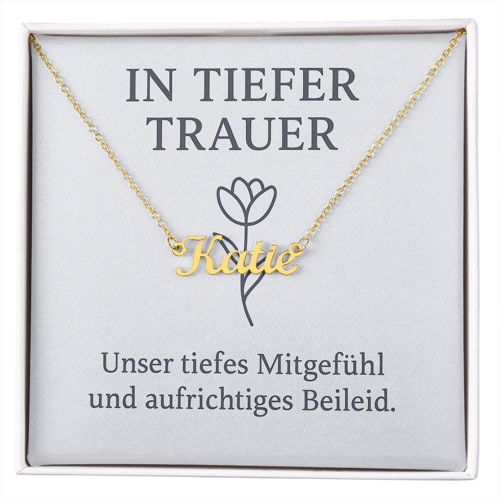 Namenskette inkl. Karte Trauer - Variante 1
